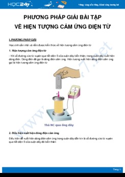 Phương pháp giải bài tập về Hiện tượng cảm ứng điện từ môn Vật Lý 9 năm 2020