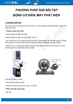 Phương pháp giải bài tập về Động cơ điện và Máy phát điện môn Vật Lý 9 năm 2020