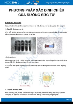 Phương pháp xác định Chiều của đường sức từ môn Vật Lý 9 năm 2020 - 2021