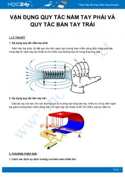 Chuyên đề Vận dụng quy tắc nắm tay phải và quy tắc bàn tay trái vào bài tập môn Vật Lý 9 năm 2020 - 2021