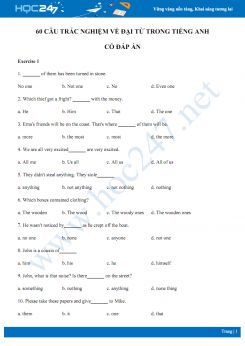 60 câu trắc nghiệm về đại từ trong Tiếng Anh có đáp án