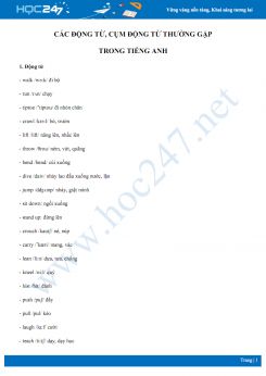 Các động từ, cụm động từ thường gặp trong Tiếng Anh
