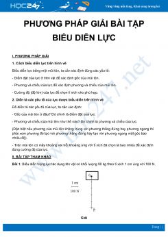 Phương pháp giải bài tập Biểu diễn lực môn Vật Lý 8 năm 2020 - 2021
