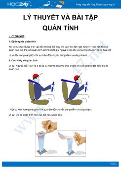 Tổng hợp lý thuyết và bài tập về Quán tính môn Vật Lý 8 năm 2020