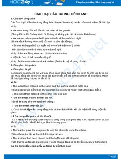 Tổng hợp các loại câu trong Tiếng Anh