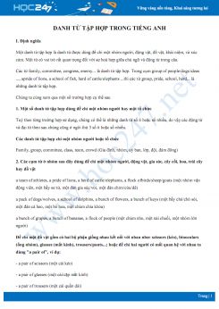 Danh từ tập hợp trong Tiếng Anh