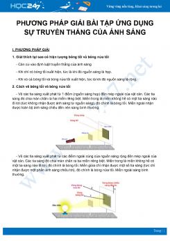 Phương pháp giải bài tập Ứng dụng sự truyền thẳng của ánh sáng môn Vật Lý 7