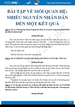 Câu hỏi tự luận ôn tập dạng Nhiều nguyên nhân dẫn đến một kết quả của tự nhiên Địa lí 10