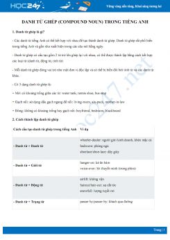 Danh từ ghép (Compound noun) trong Tiếng Anh