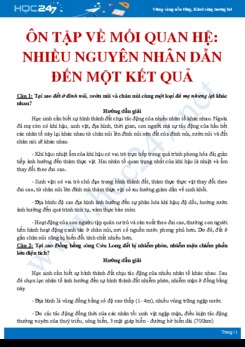 Bài tập tự luận vận dụng ôn tập Nhiều nguyên nhân dẫn đến một kết quả của tự nhiên Địa lí 10