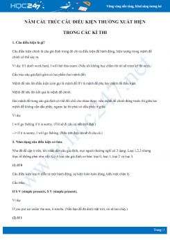 Năm cấu trúc câu điều kiện thường xuất hiện trong các kì thi