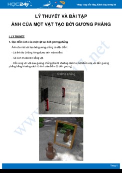 Tổng hợp lý thuyết và bài tập về Ảnh của một vật tạo bởi gương phẳng môn Vật Lý 7