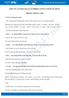 Liên từ tương quan (Correlative conjunction) trong Tiếng Anh
