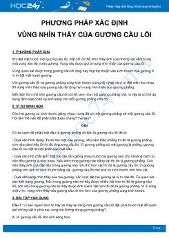 Phương pháp xác định vùng nhìn thấy của gương cầu lồi môn Vật Lý 7 năm 2020 - 2021