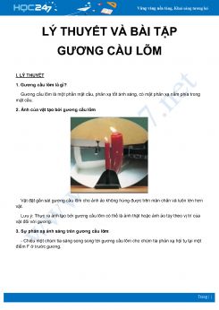 Tổng hợp lý thuyết và bài tập về Gương cầu lõm môn Vật Lý 7 năm 2020 - 2021