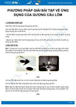 Phương pháp giải bài tập về Ứng dụng của gương cầu lõm môn Vật Lý 7