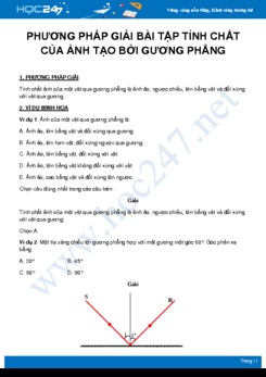 Phương pháp giải bài tập về Tính chất của ảnh tạo bởi gương phẳng môn Vật Lý 7