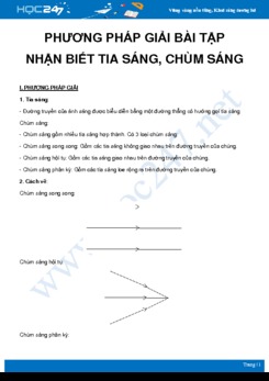 Phương pháp giải bài tập Nhận biết tia sáng và chùm sáng môn Vật Lý 7