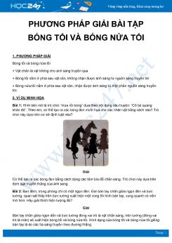 Phương pháp giải bài tập về Bóng tối và bóng nửa tối môn Vật Lý 7
