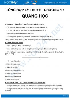 Tổng hợp nội dung lý thuyết Chương 1: Quang học môn Vật Lý 7 năm học 2020 - 2021