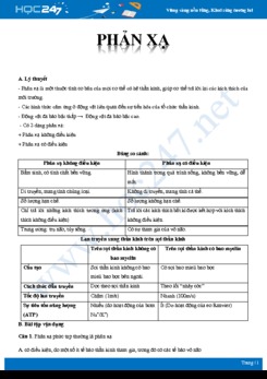 Lý thuyết và bài tập ôn tập kiến thức về Phản xạ ở động vật Sinh học 11