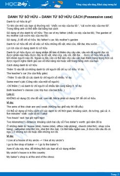 Danh từ sở hữu, Danh từ sở hữu cách