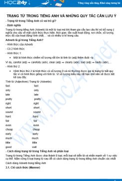 Trạng từ trong Tiếng Anh và những quy tắc cần lưu ý