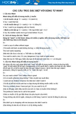 Các cấu trúc đặc biệt với Want trong Tiếng Anh