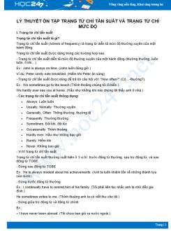 Tổng hợp lý thuyết về trạng từ chỉ mức độ và tần suất