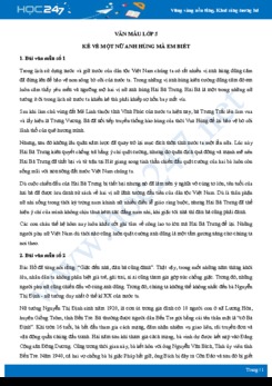 Kể về nữ anh hùng - Văn mẫu lớp 5
