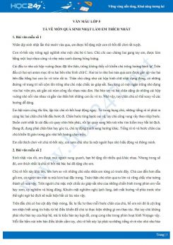 Tả về món quà sinh nhật em thích - Văn mẫu lớp 5