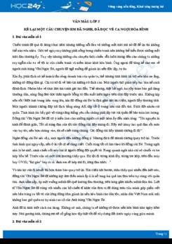 Kể lại câu chuyện đã nghe, đã đọc nói về vấn đề ca ngợi hòa bình - Văn mẫu lớp 5