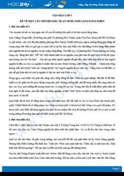 Kể một câu chuyện bảo vệ an ninh, xóm làng đáng khen - Văn mẫu lớp 5