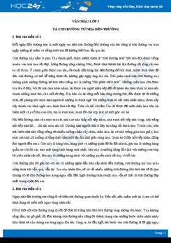 Tả con đường từ nhà đến trường - Văn mẫu lớp 5