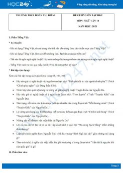 Đề cương ôn thi HK2 môn Ngữ văn 10 năm 2021 - Trường THCS Đoàn Thị Điểm