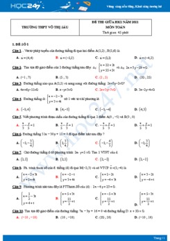 Bộ 5 đề thi giữa HKII năm 2021 môn Toán 10 - Trường THPT Võ Thị Sáu