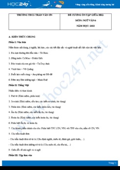 Đề cương ôn tập giữa HK2 môn Ngữ văn 6 năm 2021 - Trường THCS Trần Văn Ơn