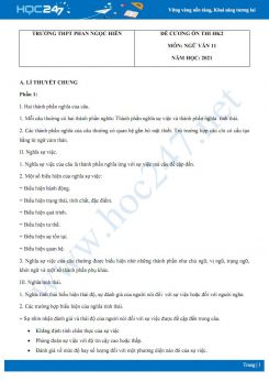 Đề cương ôn thi HK2 môn Ngữ văn 11 năm 2021 - Trường THPT Phan Ngọc Hiển
