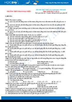 Bộ 5 đề thi thử THPT QG năm 2021 môn Sinh học - Trường THPT Phan Ngọc Hiển có đáp án