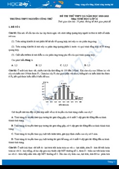 Bộ 5 đề thi thử THPT QG năm 2021 môn Sinh học - Trường THPT Nguyễn Công Trứ