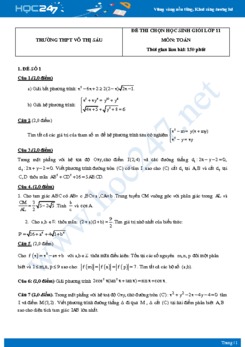 Bộ 5 đề thi chọn HSG năm 2021 môn Toán 11- Trường THPT Võ Thị Sáu