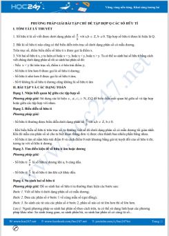 Phương pháp giải bài tập chủ đề Tập hợp Q các số hữu tỉ Toán 7
