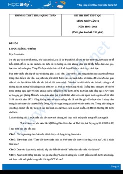 Bộ 5 đề thi thử THPT QG môn Ngữ văn năm 2021 trường THPT Trần Quốc Tuấn