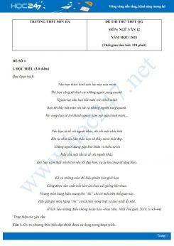 Bộ 5 đề thi thử THPT QG môn Ngữ văn năm 2021 trường THPT Sơn Hà