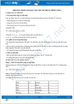 Phương pháp giải bài tập chủ đề Số trung bình cộng Toán 7