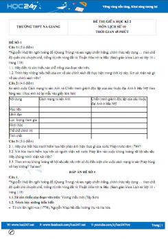Bộ 5 đề thi giữa HK2 môn Lịch Sử 10 năm 2021 có đáp án Trường THPT Nà Giang
