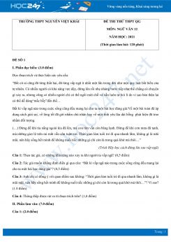 Bộ 5 đề thi thử THPT QG môn Ngữ văn năm 2021 trường THPT Nguyễn Việt Khái