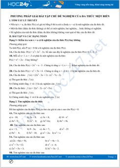 Phương pháp giải bài tập chủ đề Nghiệm của đa thức một biến Toán 7