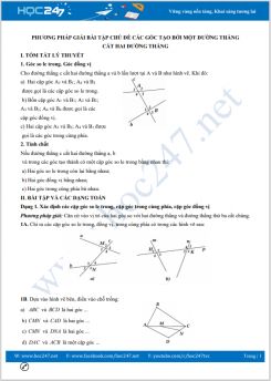 Phương pháp giải bài tập chủ đề Các góc tạo bởi một đường thẳng cắt hai đường thẳng Toán 7
