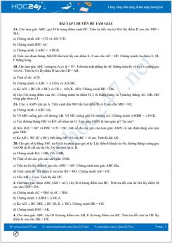 Bài tập chuyên đề Tam giác Toán 7